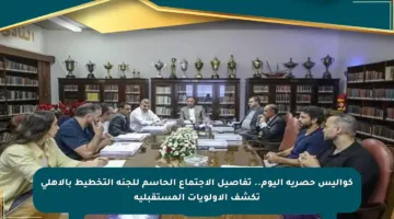 كواليس حصرية اليوم.. تفاصيل الاجتماع الحاسم للجنة التخطيط بالأهلي تكشف الأولويات المستقبلية